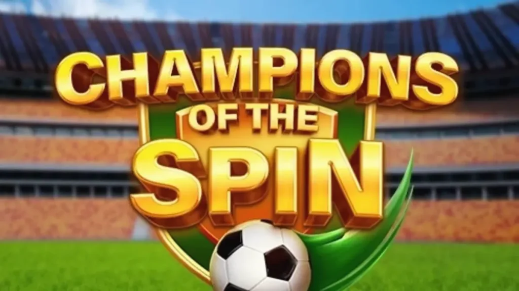 Tampilan visual stadion sepak bola dalam game slot Champion of The Spin